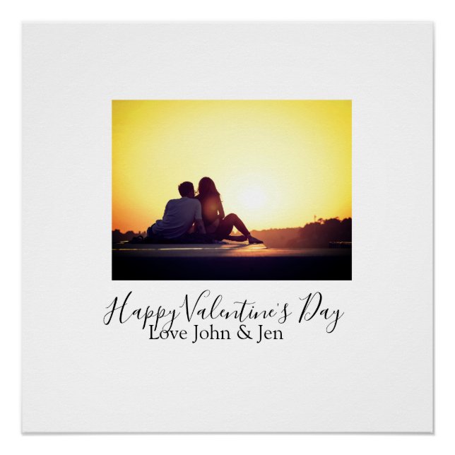 Happy Valentine's day love add name photo simple g Poster (Front)