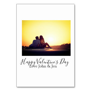 Happy Valentine's day love add name photo simple g Table Number