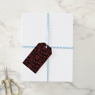 Happy Valentine's Day Love Elegant Red &Black Gift Tags