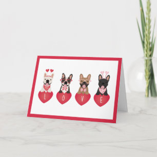 Happy Valentines Day Love French Bulldogs Card