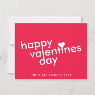 Happy Valentine's Day   Love Heart Modern Trendy Holiday Card