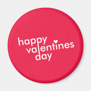 Happy Valentine's Day   Love Heart Modern Trendy Magnet