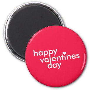 Happy Valentine's Day   Love Heart Modern Trendy Magnet
