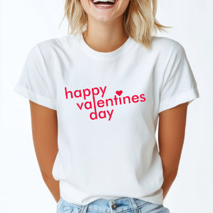 Happy Valentine's Day   Love Heart Modern Trendy T-Shirt