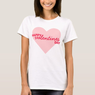 Happy Valentine's Day   Love Heart Modern Trendy T-Shirt