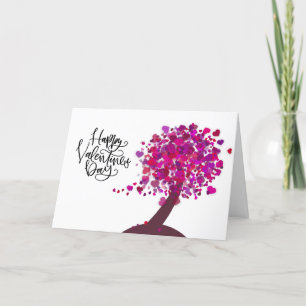 Happy Valentine's Day   Love Heart Shape Tree Holiday Card