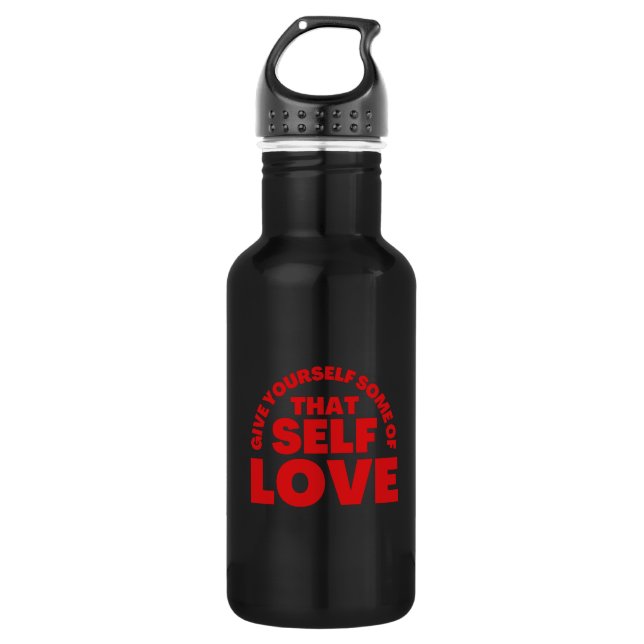 Happy Valentine's Day -Love Is The Key Happiness 532 Ml Water Bottle (Front)