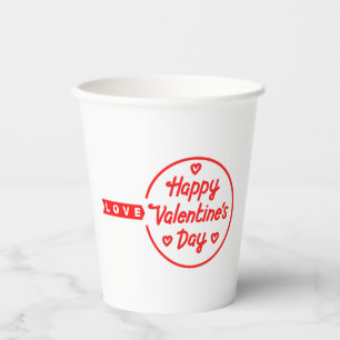 Happy Valentine's Day Love Paper Cups