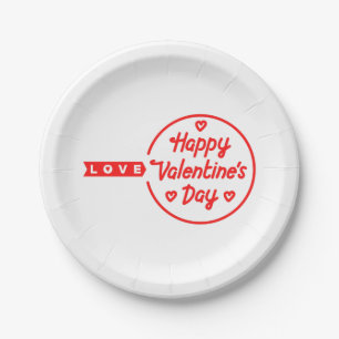 Happy Valentine's Day Love Paper Plates