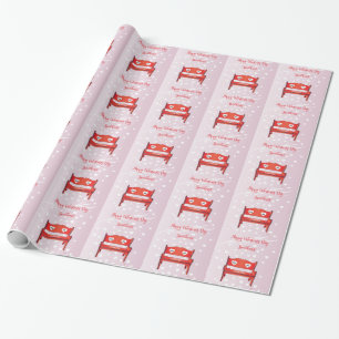 Happy Valentine's Day Love Romantic Red Hearts Wrapping Paper