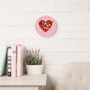 Happy  Valentine's Day  Love   Round Clock