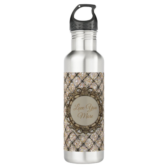 Happy Valentine's Day, Love You More, 710 Ml Water Bottle (Front)