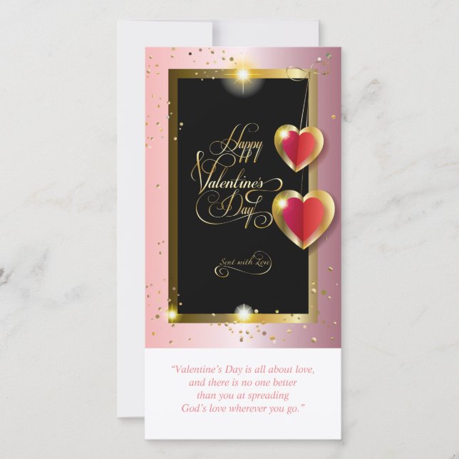 Happy Valentine's Day Lovely Elegant Classic Holiday Card (Front)
