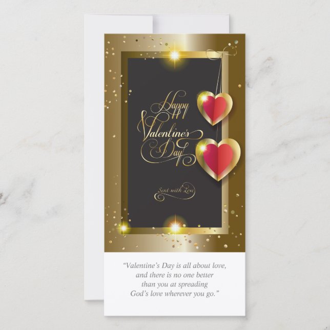 Happy Valentine's Day Lovely Elegant Classic Holiday Card (Front)