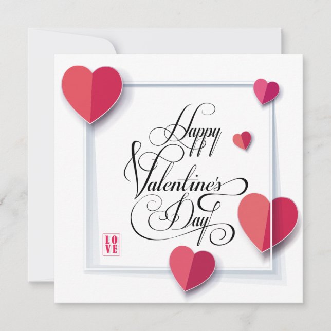 Happy Valentine's Day Lovely Elegant Greeting Holiday Card (Front)