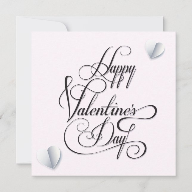 Happy Valentine's Day Lovely Elegant Greeting Holiday Card (Front)