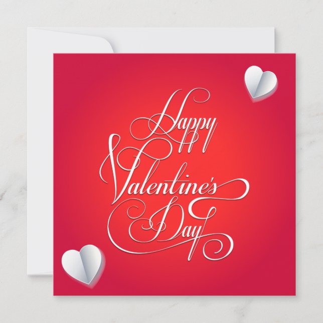 Happy Valentine's Day Lovely Elegant Greeting Holiday Card (Front)