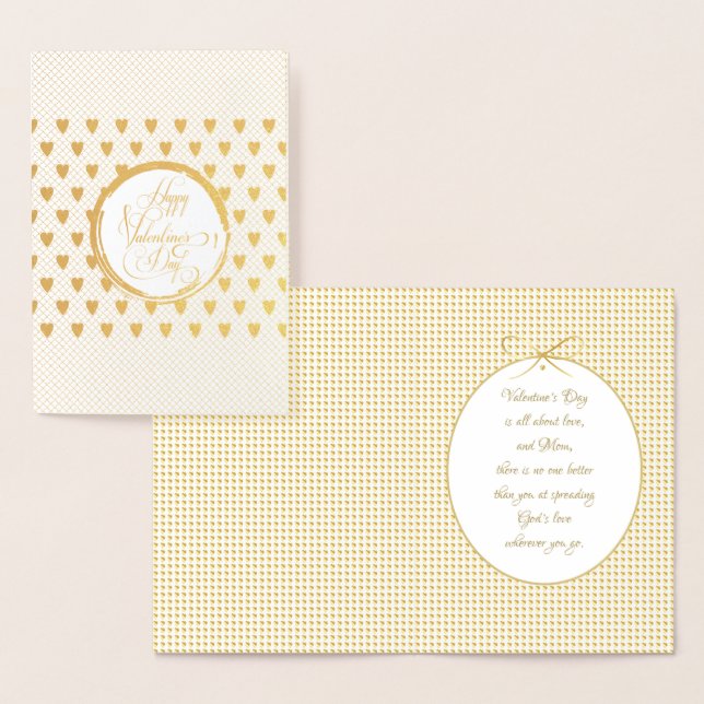 Happy Valentine's Day Lovely Elegant Luxury Gold Foil Card (Display)