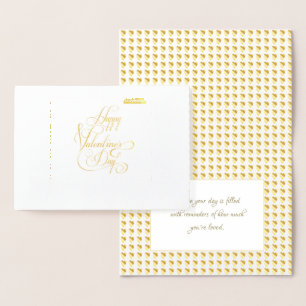 Happy Valentine's Day Lovely Elegant Luxury Gold Foil Card