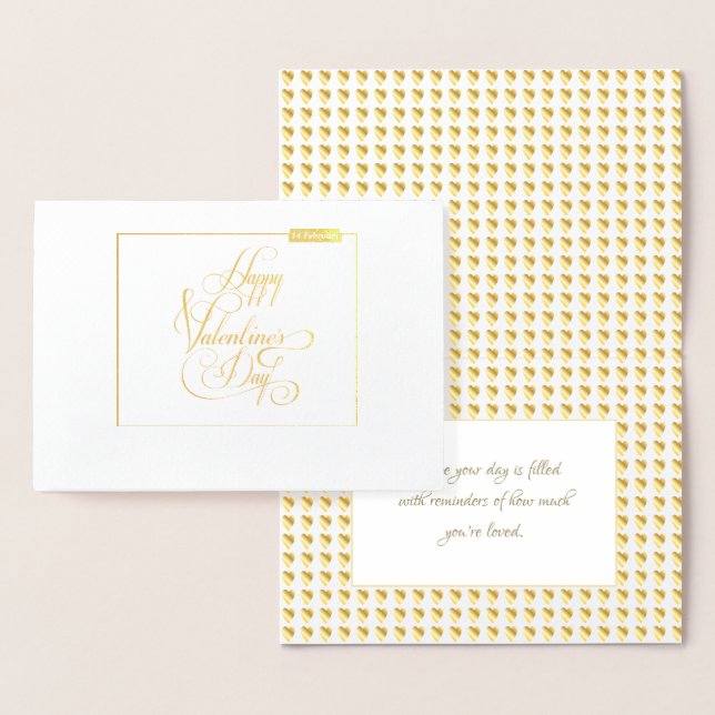 Happy Valentine's Day Lovely Elegant Luxury Gold Foil Card (Display)