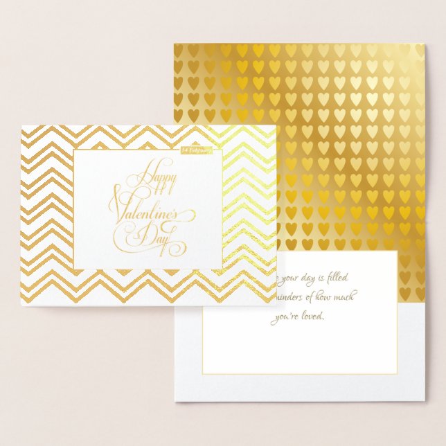 Happy Valentine's Day Lovely Elegant Luxury Gold Foil Card (Display)