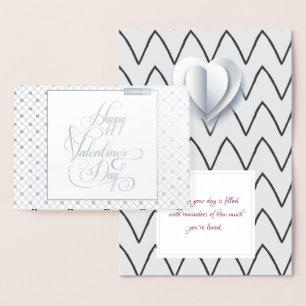Happy Valentine's Day Lovely Elegant Modern Foil Card