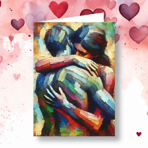 Happy Valentine's Day Lover's Embracing Card