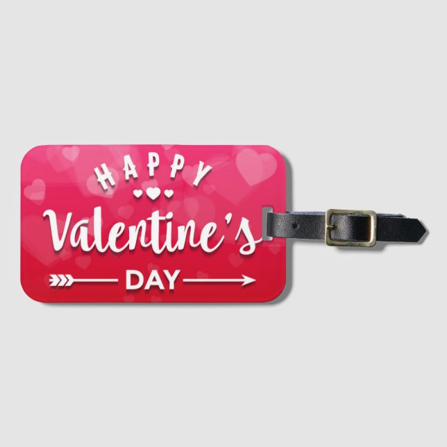 Happy Valentine's Day Luggage Tag (Front Horizontal)