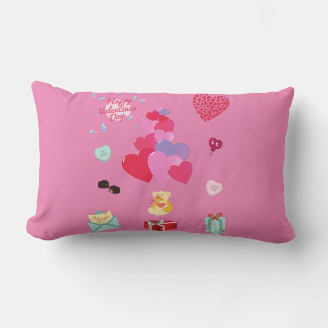 Happy Valentine's Day  Lumbar Pillow (Front)