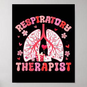 Happy Valentine's Day Lung Hearts Respiratory Ther Poster