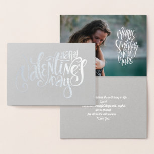 Happy Valentine's Day Luxury Real Foil Photo Card