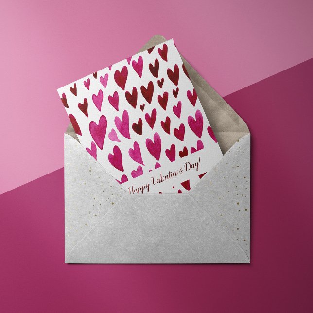 Happy Valentine's day magenta hearts Holiday Card (Creator Uploaded)