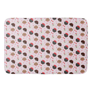 Happy Valentines Day Maltipoo Dogs Bath Mat