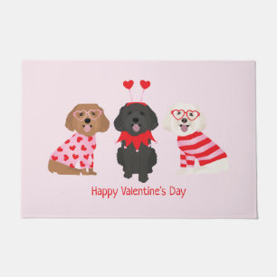 Happy Valentines Day Maltipoo Dogs Doormat