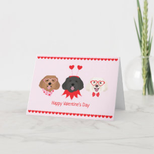 Happy Valentines Day Maltipoo Dogs Holiday Card