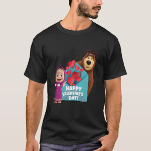 Happy Valentine's Day Masha and the Bear T-Shirt