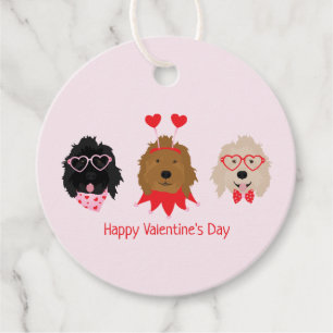 Happy Valentines Day Mini Goldendoodle Dogs Favour Tags