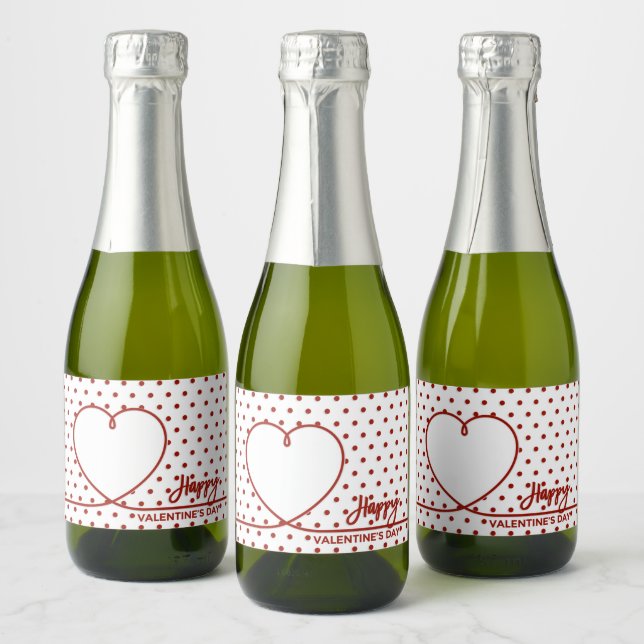 Happy Valentine's Day Mini Sparkling Wine Label Se (Bottles)