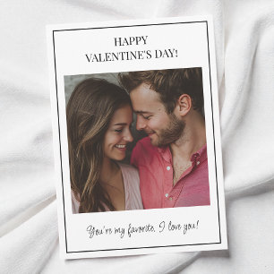 Happy Valentine's Day Minimalist Couple Photo Love Holiday Card