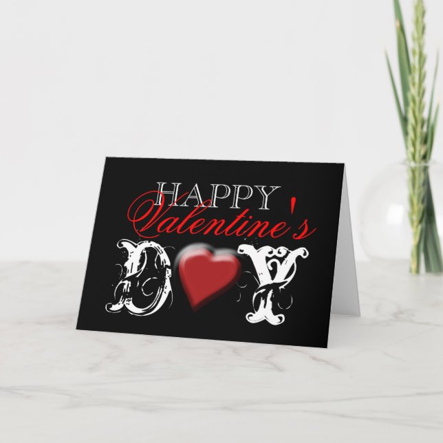"Happy Valentine's day" modern blank Holiday Card (Front)