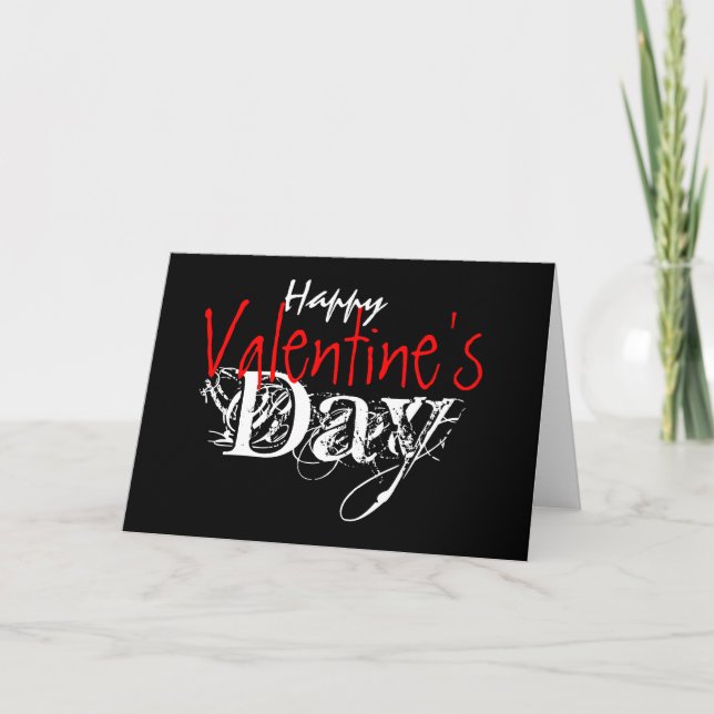 "Happy Valentine's day" modern blank Holiday Card (Front)
