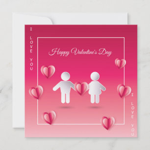 Happy Valentine's Day Modern Design Greeting Holiday Card