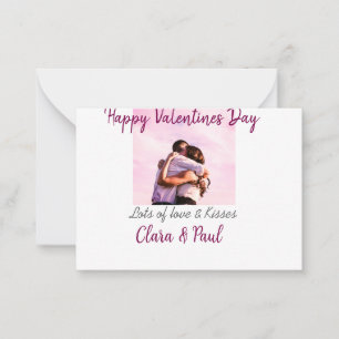 Happy Valentines day modern kisses love add name p Card