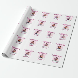 Happy Valentines day modern kisses love add name p Wrapping Paper