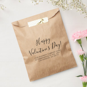 Happy Valentine's Day modern script custom address Favour Bags