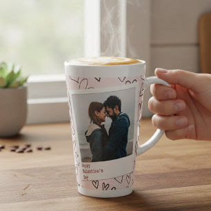 Happy Valentines day modern stylish romantic photo Latte Mug