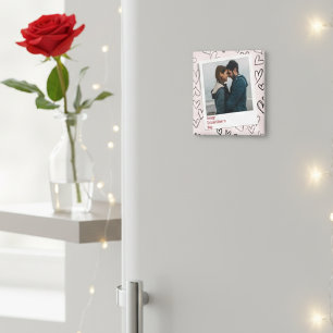 Happy Valentines Day Modern Stylish Romantic Photo Magnet