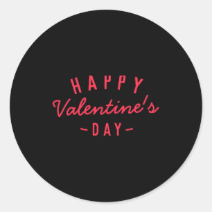 Happy Valentines Day Modern Trendy Stylish Red T S Classic Round Sticker