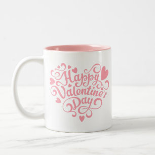 Happy Valentine's Day Modern Two-Tone Coffee Mug