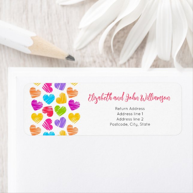 Happy Valentines Day Modern Vibrant Hearts Custom (Insitu)